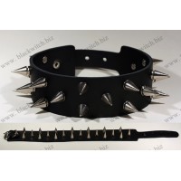 Leather collar with spikes