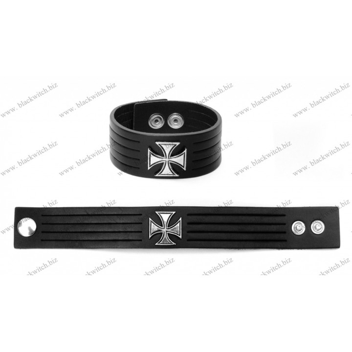 Leather bracelet  with cross